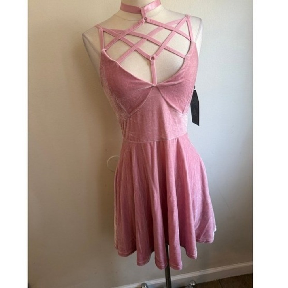 Killstar‎ magika skater mini dress pastel pink XS